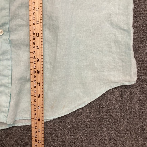 Ralph Lauren Men's 100% Linen Shirt Sz XL Button Down Teal - Picture 6 of 11